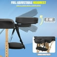 thumbnail image 3 of BestMassage Table de Massage Lit de Massage 73” de Long 2 Pliage Portable Étui de Transport Hauteur Réglable Visage, Noir, 3 of 7