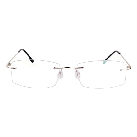 Agstum Titanium Alloy Flexible Rimless Hinged Optical Rectangle Eyeglasses Frames for Mens