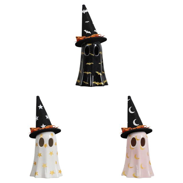 Del Fantasma La Resina LED Halloween Con El Sombrero Bruja para ()