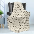 thumbnail image 4 of Rain Soft Flannel Fleece Blanket, Scattering Dashed Line Inspired Droplets and Upside down Aligned Umbrellas, Cozy Plush for Indoor and Outdoor Use, 50" x 70", Black Grey and Beige, by Ambesonne, 4 of 5