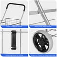 thumbnail image 6 of Resenkos Portable Folding Shopping Cart Utility for Grocery Laundry-Silver, Shopping Carts for Groceries, Heavy Duty Folding Shopping Cart with Wheels, Portable Collapsible Grocery Cart, 6 of 9