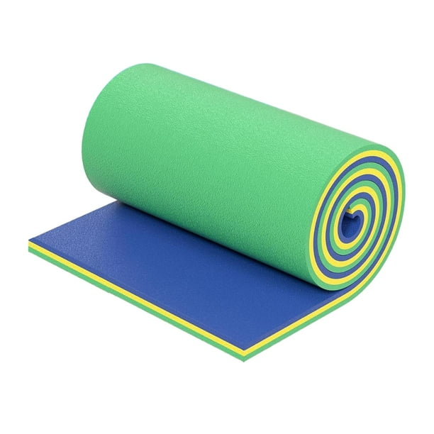 Colchoneta flotante de agua Perfecl Almohadilla flotante ligera piscina balsa flotante 110 cm x 40 cm x 3,2 cm Verde Amarillo Azul