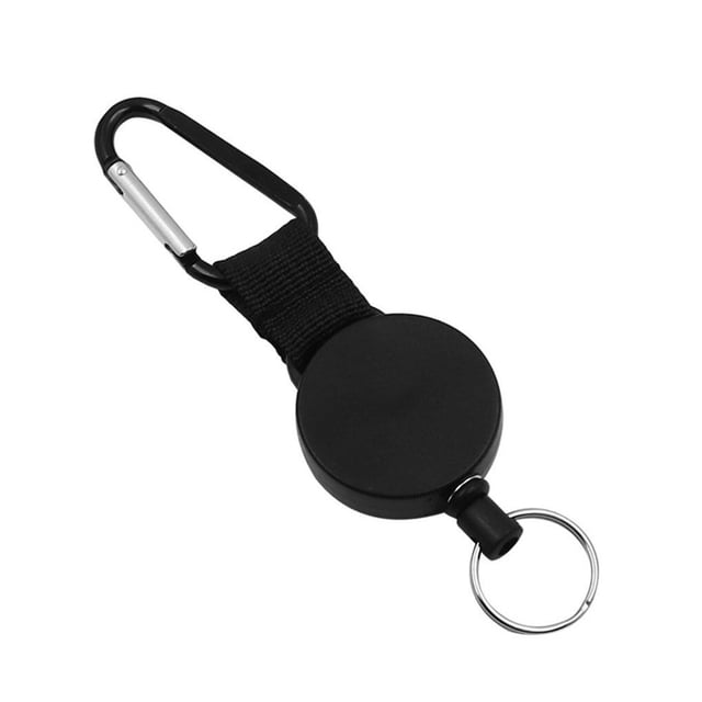 Wire Rope Buckle ABS Security Black Multi-purpose ABS Anti-theft Security Black Retractable Outdoor King Ring with Carabiner Students Climb Camping Tools