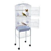 Winado Bird Cages for Parakeets Cockatiels Finches Lovebirds Canaries Conures Budgies Parrot Birdcage w/ Detachable Rolling Stand, White
