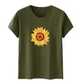 thumbnail image 5 of Shorts pour Femmes, Blouses pour Femmes, Mode Féminine Imprimé Manches Courtes Blouse Drôle Col Rond T-Shirt Tops, 5 of 5
