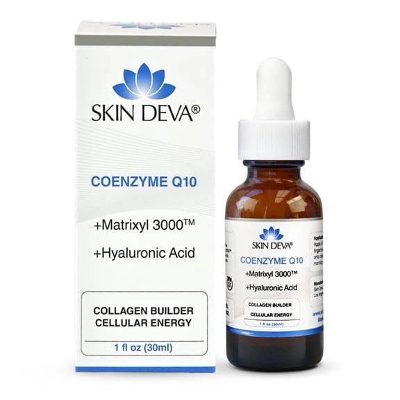 Skin Deva Coenzyme Q10 & Hyaluronic Acid Face Serum with Matrixyl 3000, Hydrating Serum for Sensitive Skin, 1 oz