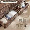 thumbnail image 4 of wow97e Farmhouse 8 Drawers Dresser for Bedroom, 61" Wide Wooden Chest of Drawers w/Roman Column, Storage Dressers for Bedroom, Living Room, Light Brown, 4 of 7