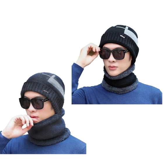 Knit Hat and Scarf, Unisex Winter Ski Hat, USB Heated , Soft Slouchy Knitted Cap Unisex