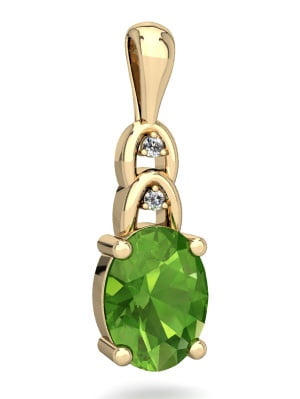 Peridot Links Pendant in 14K Yellow Gold by