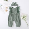 thumbnail image 3 of Baby Girl Toddler Sleeveless Romper Jumpsuits Princess Lace Outfit Clothes 0-24M, 3 of 9