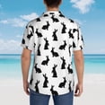 thumbnail image 3 of Lsque Black Rabbit pattern Hawaiian Shirt for Men, Unisex Summer Beach Casual Short Sleeve Button Down Shirts-Small, 3 of 9