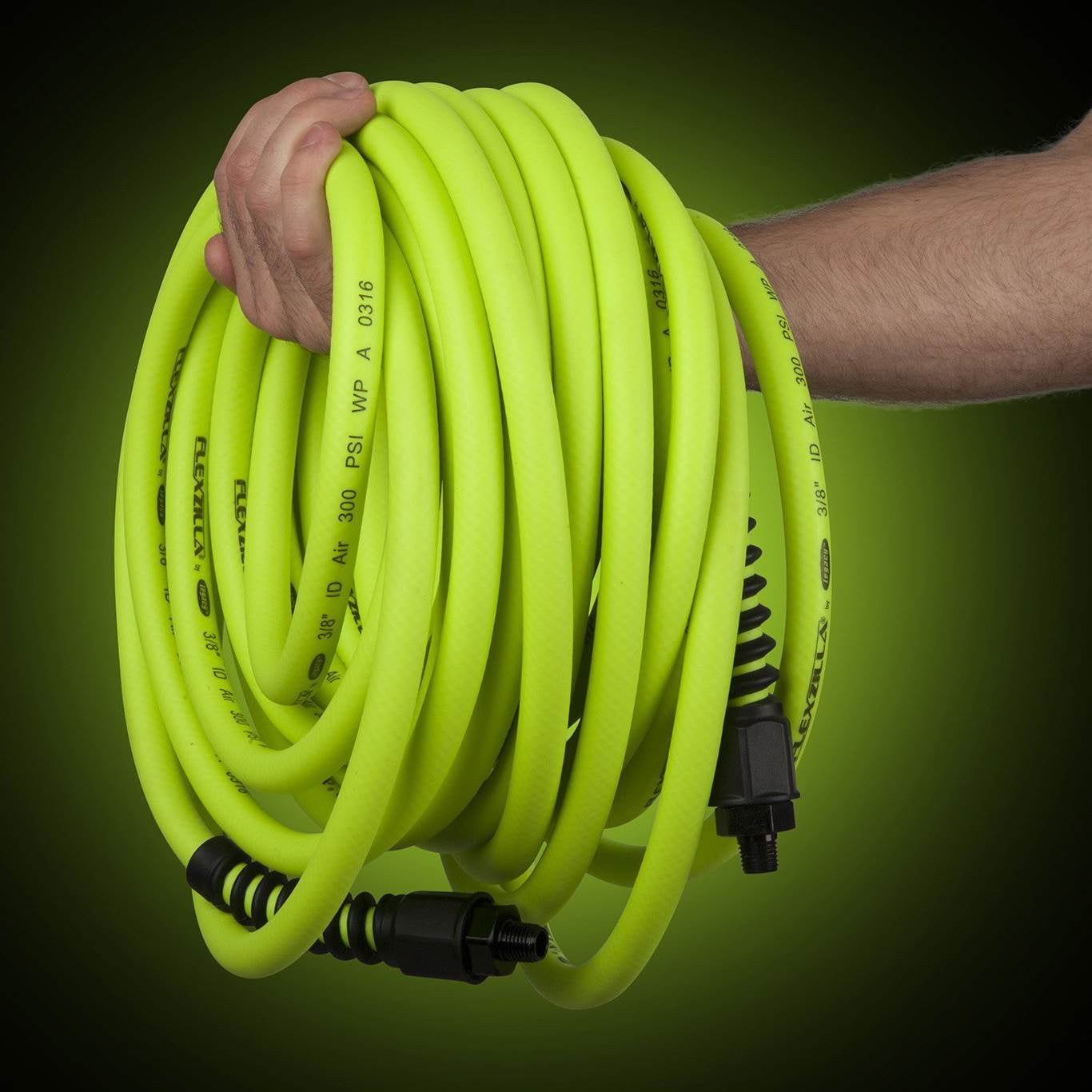 Flexzilla Heavy Duty Lightweight MNPT Fittings Pro Air Hose, 1/4 Inch x 50 Feet