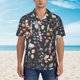thumbnail image 2 of Fotbe Wildflower Watercolor 1 Camisa Hawaiana para Hombre Unisex – Camisa Casual de Verano con Botones de Manga Corta de Algodón y Lino,Large, 2 of 7