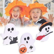 Gustave 3Pcs Cute Ghost Halloween Decorations Indoor Spooky Small Ghost Table Signs for Home Fireplace Party Tiered Tray Decor