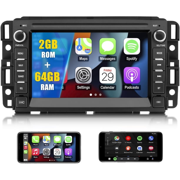 Radio de coche estéreo ASENAGO compatible con Chevy Silverado Tahoe GMC Sierra Yukon 2007-2013 2G+64G Android 13
