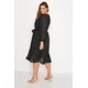 thumbnail image 4 of Vestido de fiesta elegante de manga larga para mujer, vestido de noche Formal negro con cintura anudada, Midi escalonado, talla grande, 6XL, 7XL, 4 of 7