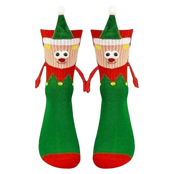 Chaussettes Vertes Automne et Hiver avec Design Magnétique Main dans la Main Absorbant la Sueur et Confortables pour Usage Quotidien et Activités Sportives