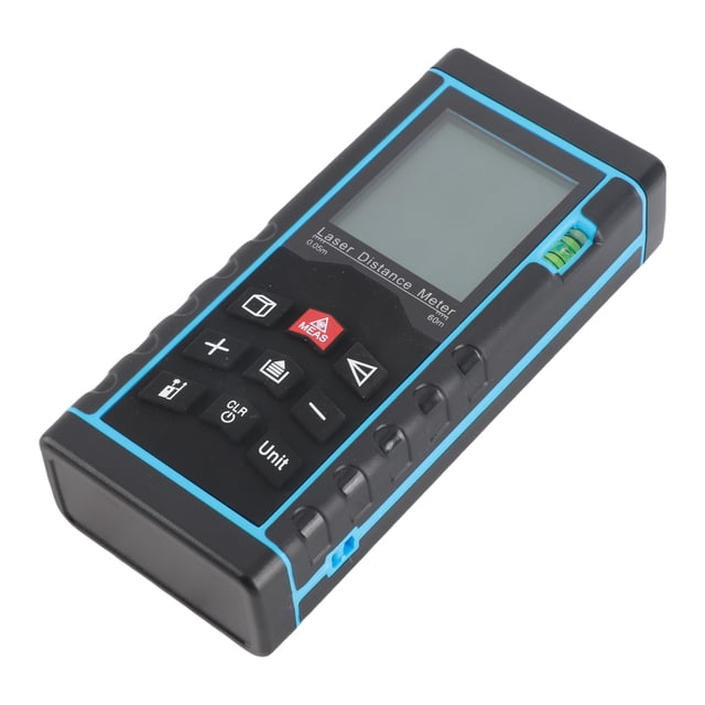 Distance Meter Bubble Level Measure Instrument Pythagorean Distance Area Volume Measurement Backlit LCD Screen Rangefinder