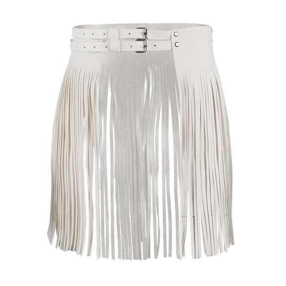 HJYCHN Gothic Punk Rock Style Mini Skirt for Women Club Party Night Out Performance and Stage Wear White One Size