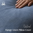 thumbnail image 2 of Pack de 2 fundas de almohada Foindtower de lino, 45 x 45 cm, color azul oscuro, 2 of 7
