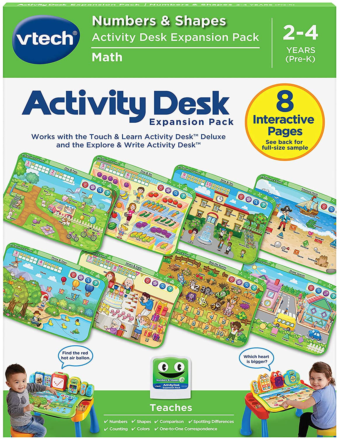 8 pages Numbers & Shapes Pre-k Math Activity Desk Deluxe Expansion Pack 