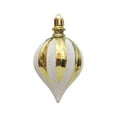 thumbnail image 3 of hulanddfd Christmas Balls Ornament, 6pcs Gold and White Striped Shatterproof Balls Pendant for Xmas Tree Xmas Hanging Decoration for Home and Holiday Party Decor 3.94"x2.36"/10cm*6cm, 3 of 6