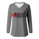 thumbnail image 3 of MHFRRA Camiseta de Manga Larga con Cuello En V y Estampado de La Bandera de Canadá para Mujer Gris, 3 of 3