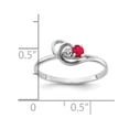 thumbnail image 2 of Solid 14k White Gold 3mm Ruby Diamond Engagement Ring Size 9, 2 of 3