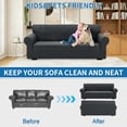 thumbnail image 4 of JIATER 1-Piece Sofa Cover Non-Slip Couch Cover Stretch Sofa Slipcover Machine Washable Furniture Protector,Loveseat Dark Gray, 4 of 8