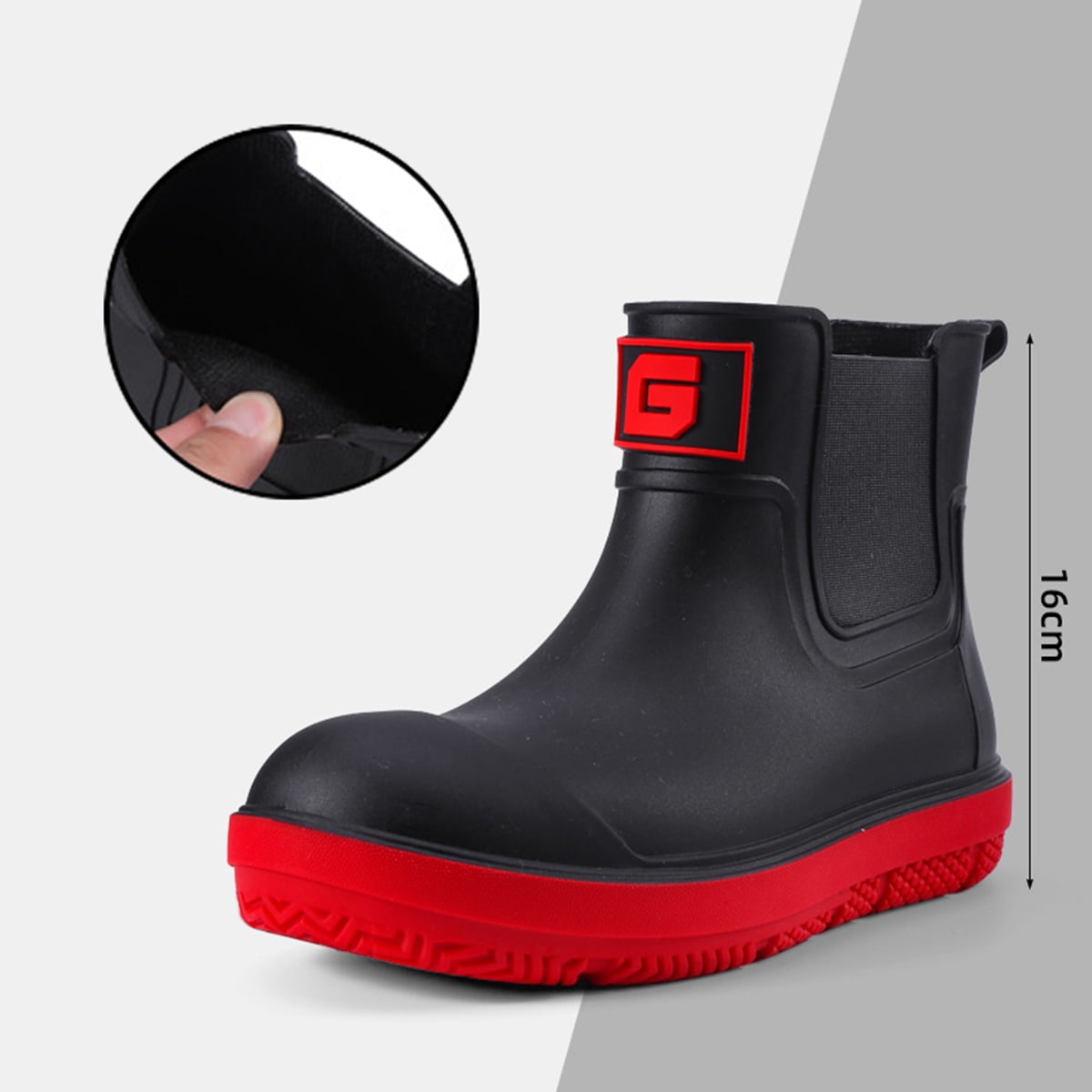 AUXDIQ Rain Boots Men Short Ankle Women Waterproof Rain Shoes Outdoor Garden Shoes