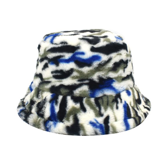 Charmgo Trucker Hat Clearance, Female Autumn and Winter Fashion Camouflage Fishermans Hat Plush Warm Hat foreign Trade Hot Bucket Hat Bucket Hat Baseball Cap, Sun Hats for Women Blue