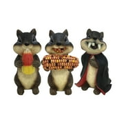 Design House 339473 Indoor/Outdoor 6-inch Fall Chipmunks Set of 3 Figurines Statues for Garden Patio Home & Office Décor Housewarming Gifting Birthdays