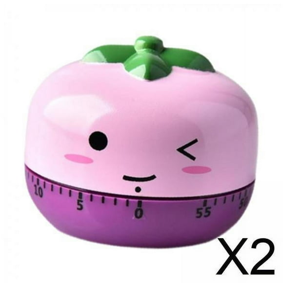 Temporizador de cocina,Temporizador de cocina con dibujos de frutas y despertador,Temporizador de manual Reloj de alarma,Temporizador mecánico de 60 minutos con linda forma de