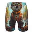 thumbnail image 3 of Pofeuu Riverside Meditating Cat Prin Men's Swim Trunks Quick Dry Bathing Suit Swimming Board Shorts Mesh Lining Beach Swimwear-Medium, 3 of 6