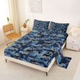 thumbnail image 2 of Castle Fairy Vintage Camo Moose King Sheets 4pcs,Polka Dots Bedding,Medium Blue,1 Fitted Sheet, 1 Flat Sheet and 2 Pillowcases, 2 of 6