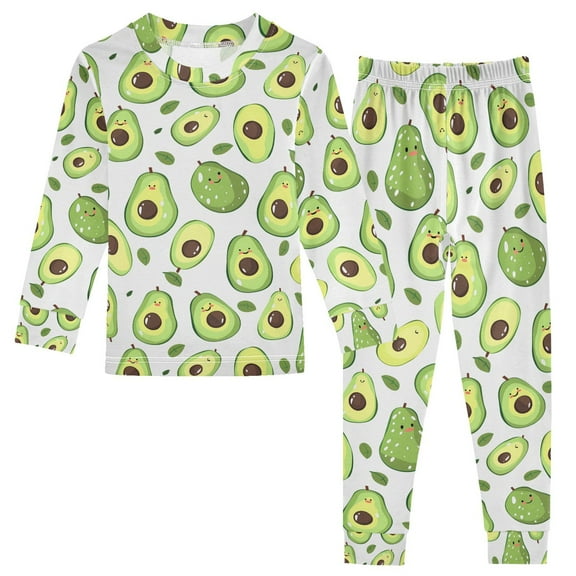 joogoo Avocado 2 Piece Long Sleeve Tee and Pants Cotton Pajama Set 5Y