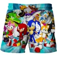 thumbnail image 3 of Pantalones de playa Sonic The Hedgehog para niñas y niños, estilo Harajuku, ropa para parejas, pantalones cortos con estampado de dibujos animados en 3D, 3 of 5