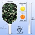 thumbnail image 4 of Pickleball Paddles Set Of 2, Fiberglass Surface, Camouflage Print, 4 Balls & Bag, 4 of 5