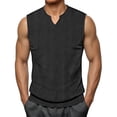 thumbnail image 2 of TKKCS Mens Ribbed Sleeveless Tank Top- Lightweight Notch V-Neck Casual Breathable Regular Fit Muscle Shirts Black Size 3XL, 2 of 9