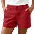 thumbnail image 2 of Xdegoge Women's Chino Shorts Casual Summer Mid Rise Walking Shorts with Pockets Button Zip Fly Everyday Wear Classic Fit Lightweight Stretchy Bottoms for Golf Beach Lounge Vacation, 2 of 8