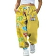 thumbnail image 1 of Pantalons de Survêtement Amples de Pâques pour Femmes Poches Taille Haute Imprimé Patchwork Sport Jogger, 1 of 5