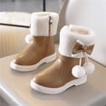 thumbnail image 2 of Eltusu Girls Winter Snow Boots, No Slip Warm Princess Mid-Calf Windproof Boots Khaki Size 2 Big Kids, 2 of 5