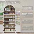 thumbnail image 4 of IFGET 71" Tall Arched Kitchen Pantry Storage Cabinet, Large Storage Cabinet with Adjustable Shelves, Pantry Cabinet for Kitchen, Dining Room, 4 of 8