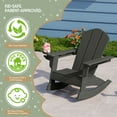 thumbnail image 4 of WestinTrends Malibu Outdoor HDPE Plastic Preschool Toddler Classic Adirondack Rocking Chairs (Set of 2), Gray, 4 of 14