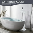 thumbnail image 4 of Chrome Floor Mounted Bathtub Faucet Free Standing Tub Filler W/Hand Sprayer, 4 of 20