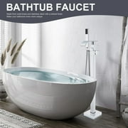 Chrome Floor Mounted Bathtub Faucet Free Standing Tub Filler W/Hand Sprayer