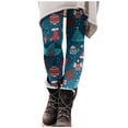 thumbnail image 2 of ZHOGXU Womens Leggings High Waist Cartoon Printed Fashion Slim Fit Yoga Pants Trousers For Casual Daily Wear Blue Xxl, 2 of 4