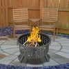 Flyiast 26 inch Round Lattice Fire Bowl Backyard Patio Outdoor Fireplace Black