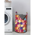 thumbnail image 3 of Colorful Laundry Bag, Abstract Concept Grunge Circular Shapes Pattern in Chaotic Paint Geometric Art, Basket with Handles Drawstring Closure for Laundromats, 13" x 19", Multicolor, by Ambesonne, 3 of 4