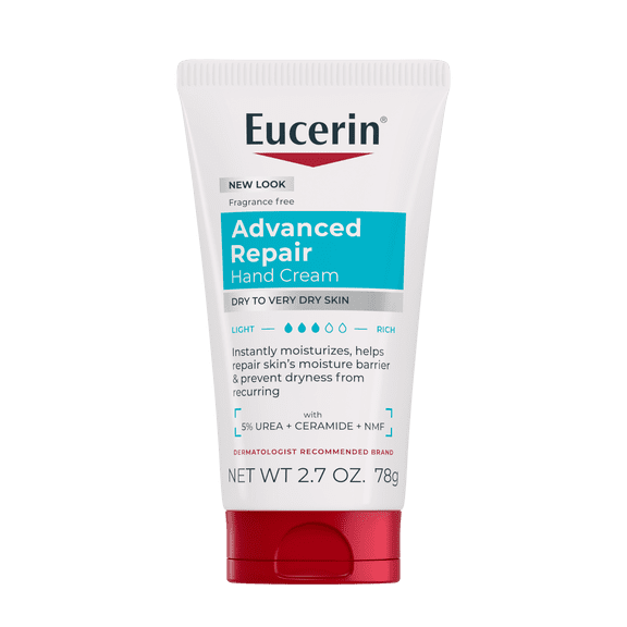 Eucerin Advanced Repair Hand Cream for Dry Hands, Repairs Very Dry Skin, Fragrance Free, 2.7 oz